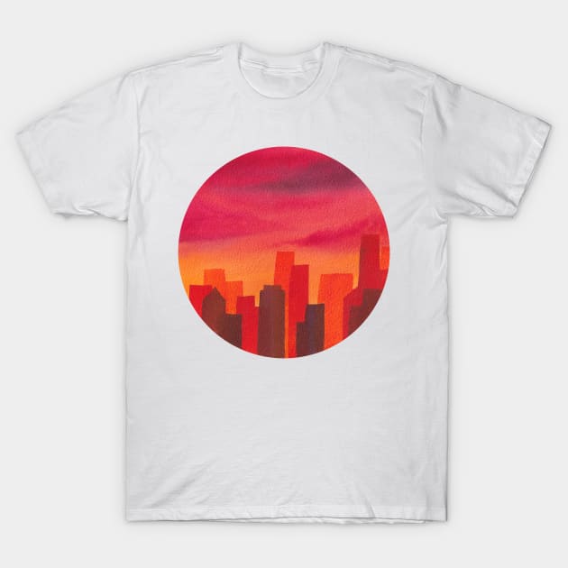 Sunset city T-Shirt by RosanneCreates